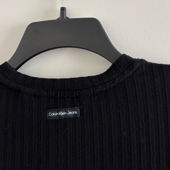 90s Calvin Klein Top Black Ribbed Knit Womens M Minimalist Capsule Office CBK - Picture 5 of 11